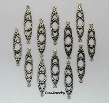 #1485 ANTIQUED GOLD ART NOUVEAU 2 RING CONNECTOR - 12 Pcs