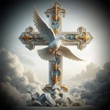 Cross Diamond Art Painting Kits for Adults - Full Drill Peace Dove Diamond Dots