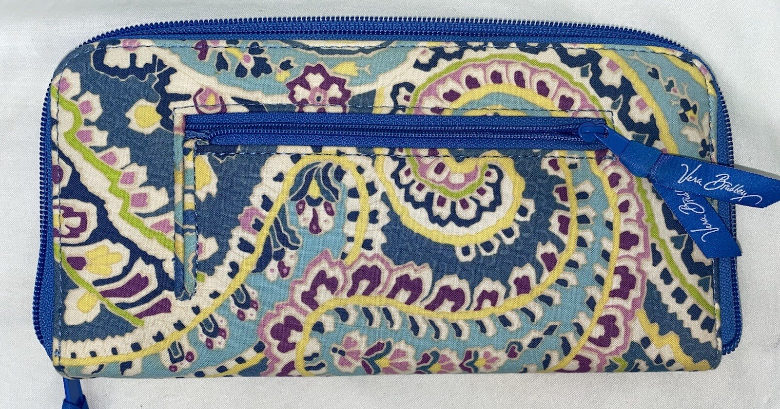 Vera Bradley Capri Blue Travel Zip Around Organizer Wallet ID Passport
