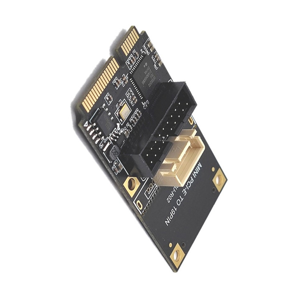 Express Card For Riser PCIE to 19Pin 2Port USB3.0 Adapter Expansion Card Riser PCI Express ...