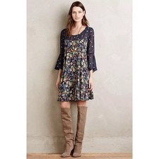 Anthropologie Paper Crown Endora Swing Dress Size Small
