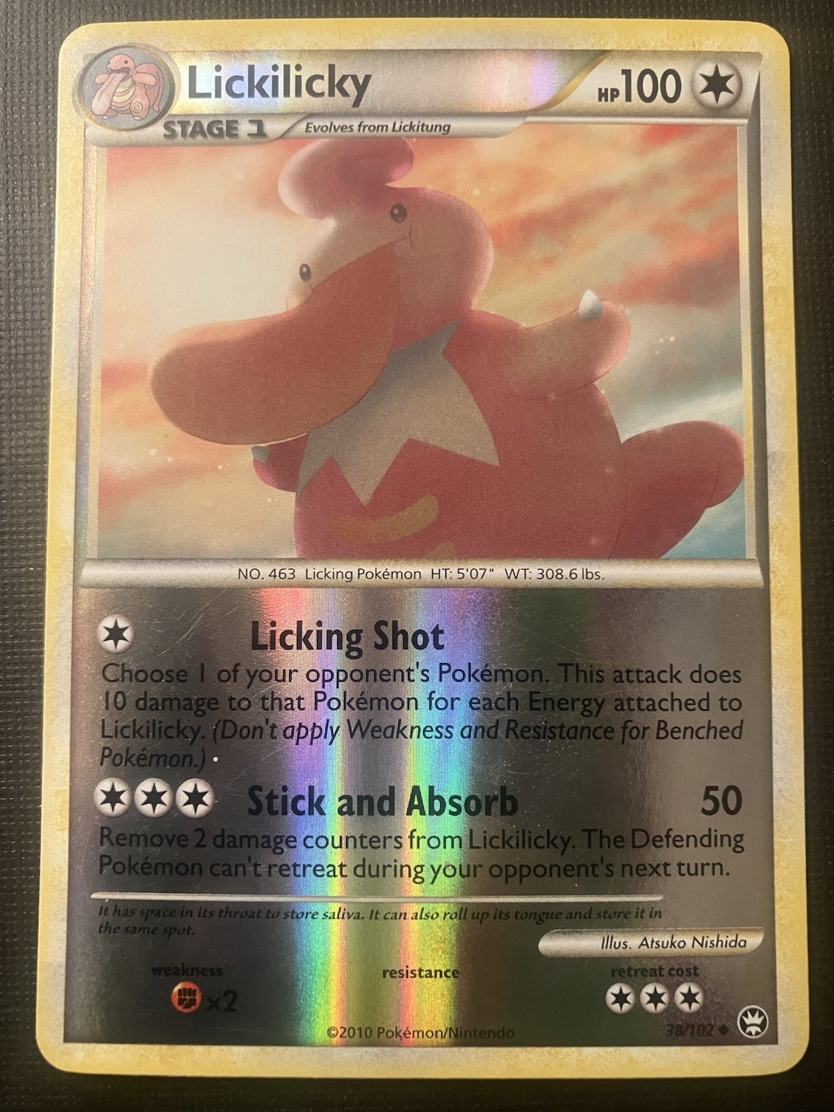 Lickilicky 38/102 Pokemon Heartgold & Soulsilver Triumphant 2010 Reverse Holo LP