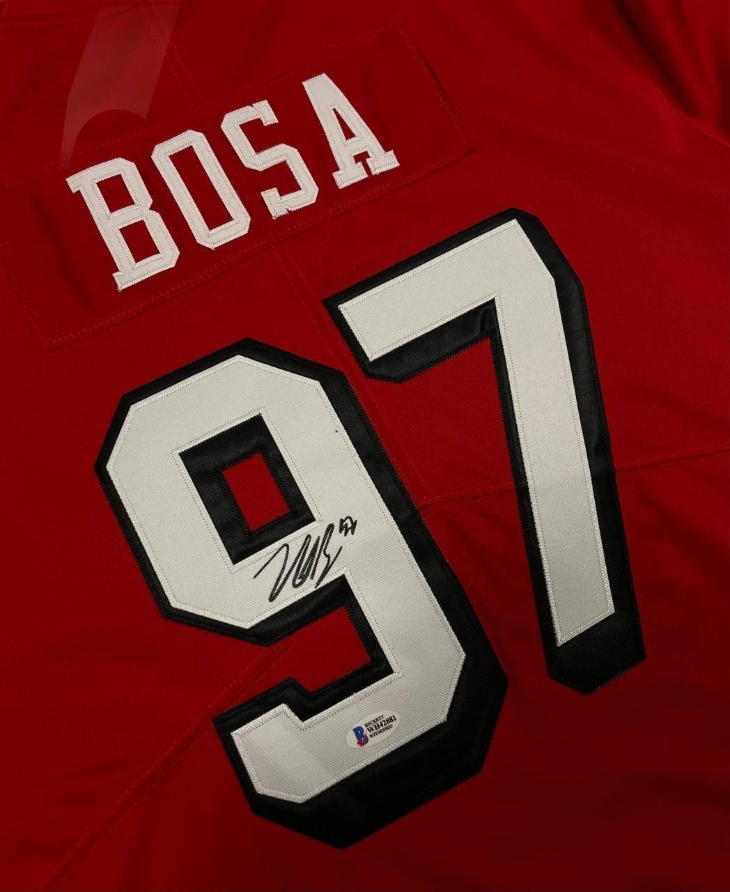Red jersey Nick Bosa NFL Hand Signed BAS authentication