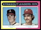 1975 Topps Card Baseball Nolan Ryan Steve Carlton Strikeout Leaders #312 EX-MT
