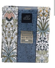 WILLIAM MORRIS Hyacinth Meadow White Green Floral 3PC QUEEN Duvet Cover Set NWT