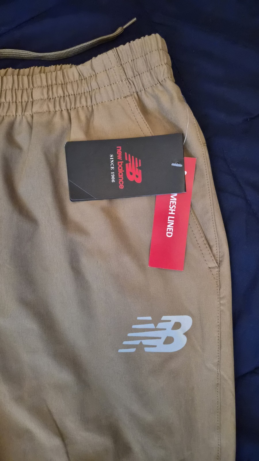 New Balance All Motion Mesh Lined Mens Size L Track/Jogger Pants Beige/Grey thumbnail 2