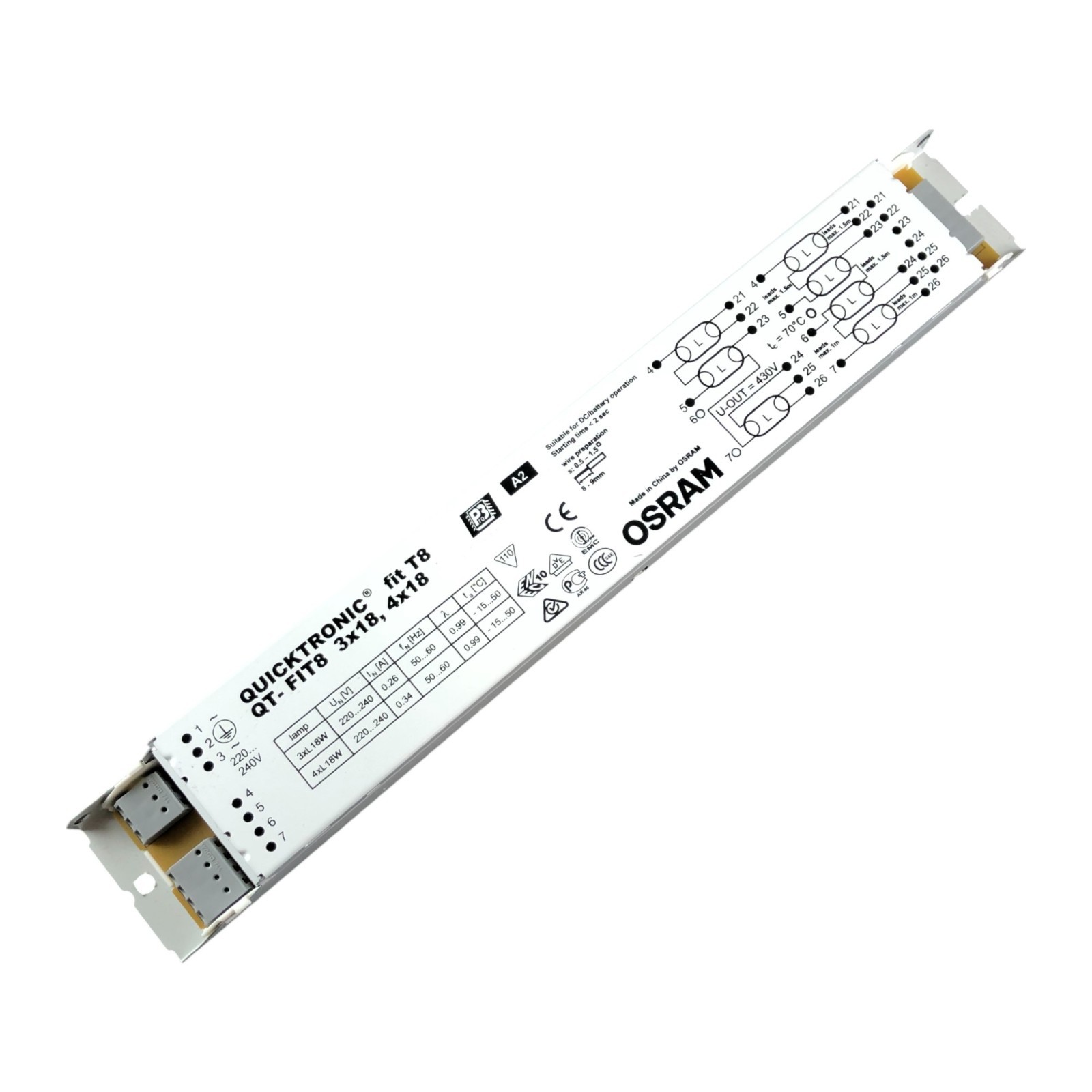 Osram QT-FIT8 3x18 ; 4x18W T8 Electronic Ballast Fluorescent EVG
