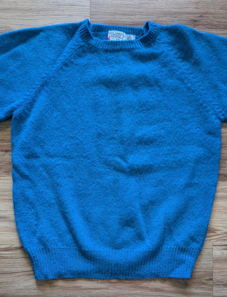 Suéter Shetlander Crazy Horse de Colección para Mujer Talla M Azul 100% Lana Minimalista Foto 3 de 4