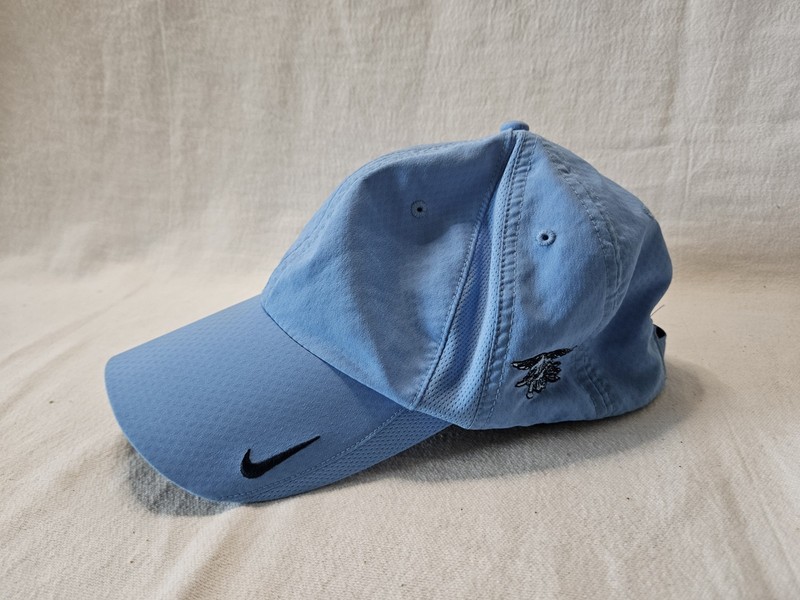 Nike Golf Blue Hat W/ Navy Seals Embroidered Trident Logo Adjustable Cap Hat