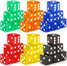 36 Pieces Casino Dice Set 19Mm Large Dice Game Acrylic 6 Sided Colored Dice Bulk