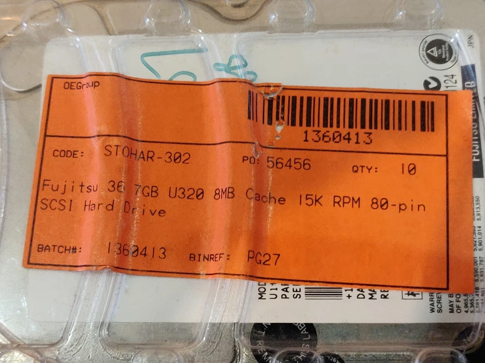 Fujitsu Ultra 160 SCSI Hard Drive HDD 80-Pin MAN3184MC 7GB 8MB Cache 15,000 RPM - Image 4 of 4