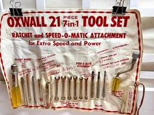 Oxwall 21 ~  7-in- 1 Tool Set with Pouch, Driver Ratchet,  and  "Speed-o-Matic"