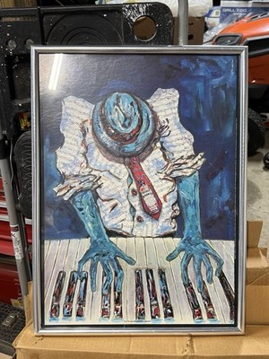 Absolut Vodka 1991 Verna Hart Jazz Piano Art Print Framed Commissioned Artwork