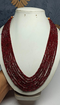 Natural Red Jade Quartz 4mm Faceted Rondelles Necklace Beads{ruby} Ready To Wear