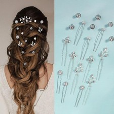 18 Pieces Hair Pins for Women Pearl Crystal Bridal Accessories Set 6491