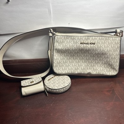 Michael Kors Women's Jet Set Travel Small Logo Shoulder Bag With Pouches Vanill