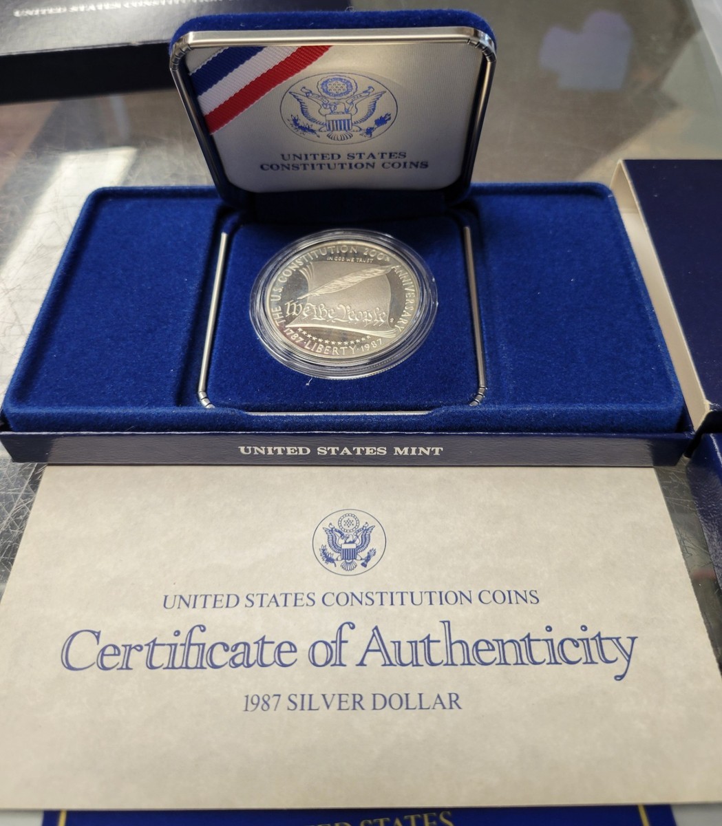 1987 US Constitution Proof Silver Dollar. Box &Cert. | eBay