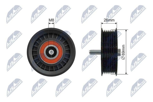 Original NTY Umlenk-/FüHrungsrolle Keilriemen RNK-ME-028 FüR Mercedes-Benz-image