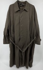 Vintage Jos A Bank Single Brested Trench Coat Mens 44R Olive Belt No Liner Read