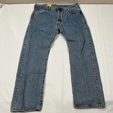 Levis Jeans Mens 36x29 501 Original Button Fly Straight Leg Stone wash Denim NWT
