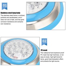 AC12V 54W-5400LM LED Światło basenu Stal nierdzewna Wodoodporne Underwat SG