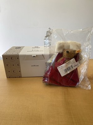 Steiff Weihnachtsstrumpf Teddybär 026751 Mohair nagelneu Etikett und verpackt selten