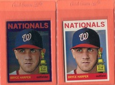 2013 Topps Heritage Bryce Harper Chrome Purple Refractor #HC50 & base #440 LOOK!