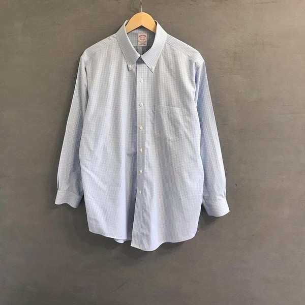Men Brooks Brothers Shirt Blue Cotton 46 / 3XL / #1UW2