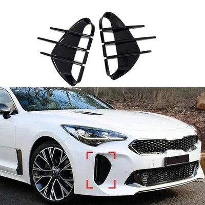 For 2017-2023 KIA Stinger GT Gloss Black Front Bumper Vent Hole Cover Body Kit