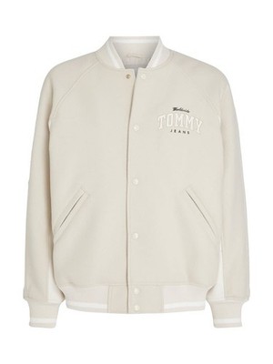 Tommy Jeans TJM WOOL VARSITY BOMBER Herren College Jacke Beige Gr. XXL