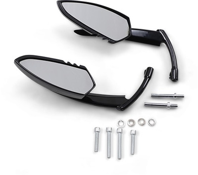 Kuryakyn Black Rambo Scythe Knife Blade Mirrors Set Pair Harley Indian 1760
