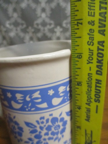 White with Blue Flowers Pitcher - 6" tall - Picture 8 of 9