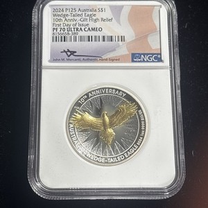 2024 One Oz Silver Australian Wedge-tailed Eagle Box And Coa