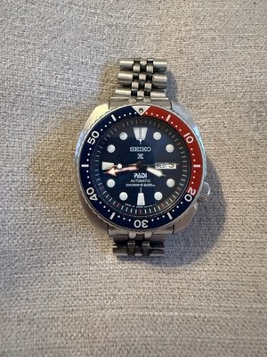 Seiko SRPA21 Turtle Prospex Men's Pepsi Padi Automatic Air Diver Watch 4R36-05H0