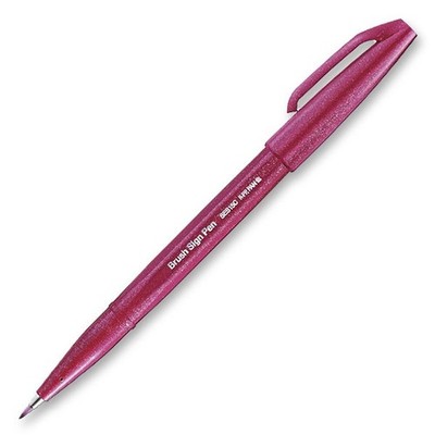 Pentel Sign Pen Brush burgunderrot SES15C-P2, mit Pinselspitze