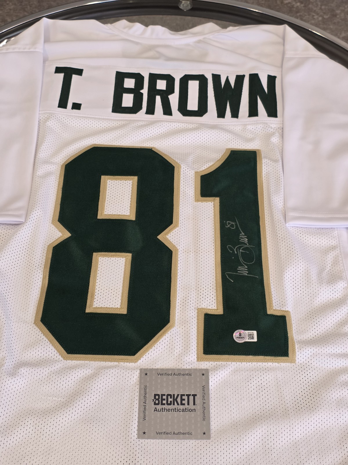 tim brown Autographed Signed Notre Dame Fighting Irish / Jersey Beckett COA White Custom Jersey 