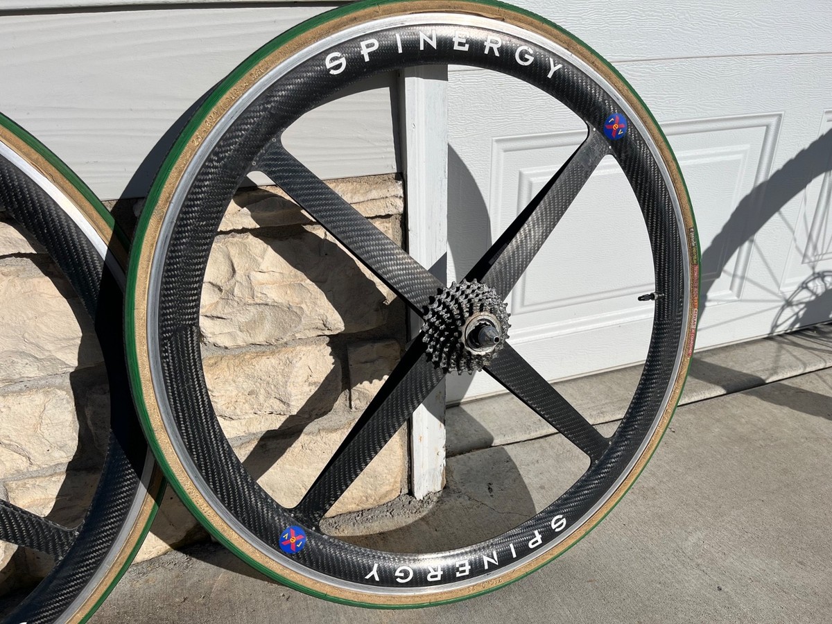 Vintage Spinergy Rev X 8, 9, 10 Speed Carbon Clincher Wheels 700c