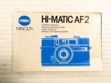 Minolta HI-Matic AF2 Camera Original Product User Owner's Manual