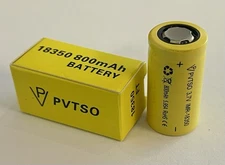 4 Pack PVTSO 18350 3.7V Li-Ion Batteries Flat Top 5.97A 800mAh Rechargeable NEW