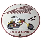 Vintage Indian Motorcycles Sign - Gas Pump Service Station Biker Porcelain Sign