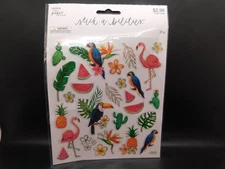 The paper studio stick a bilities Tropica Fruits & birds stickers 27pc