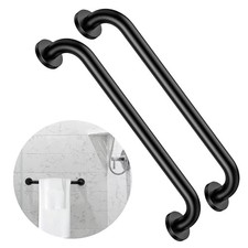2 Pack 16 Inch Matte Shower Grab Bar, Stainless Steel Wall Black 16 Inch - 2P