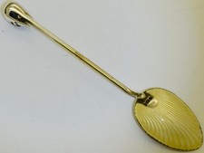Antique Victorian Snake Skull Doctor's Medicine Poison Spoon Silver Enamel c1860