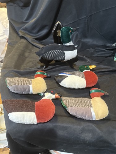 Stuffed Toy Fabric Set Of 5 Wild Waterfowl Ducks 6 In - 第 1/7 張圖片