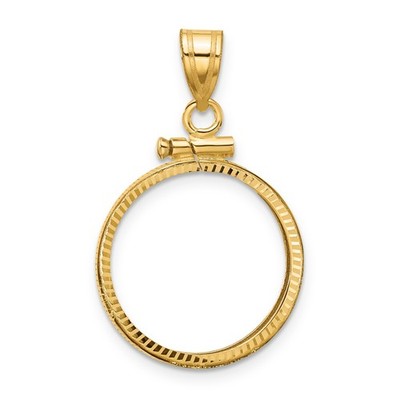 10 ¢ Groschen - Roosevelt Münzeinfassung 17,8 mm Diamantschliff Schraubverschluss 14k Gelbgold