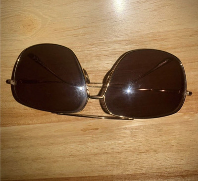 Tom Ford Men's Aviator Sunglasses Gold Metal Frame Brown Tinted Lenses