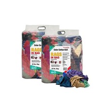 Bulk Color Knit T-Shirt Wiping Rags - 50 lbs. Case 2x25 lbs. Compressed Bags