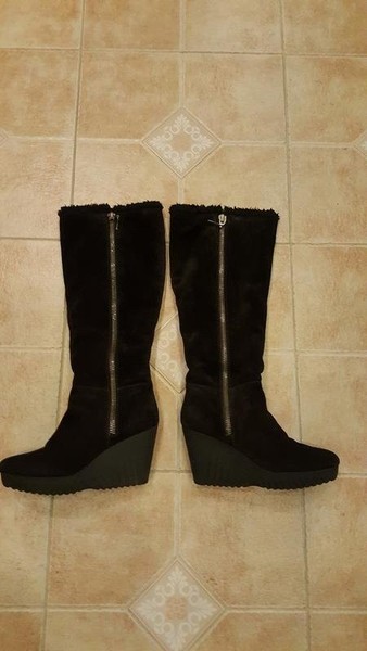 Women Diane Von Furstenberg Boots Black Suede 37.5