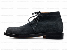 Civil War Brogans Men  s 9 Suede Turnout Black or Dark Gray