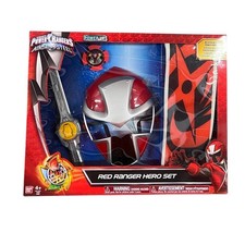 Power Rangers Ninja Steel Red Ranger Hero Set Bandai Mask Sword Ninja Star New